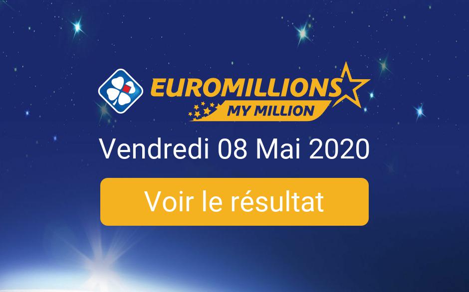 Résultat Euromillions et My Million du vendredi 8 mai 2020 ...