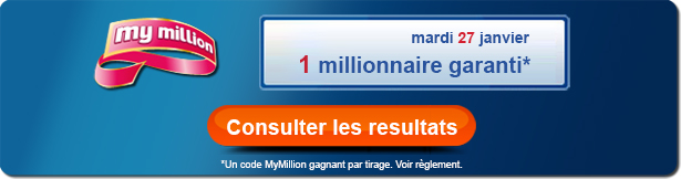 code gagnant my million 27 janvier 2015 tirage resultat