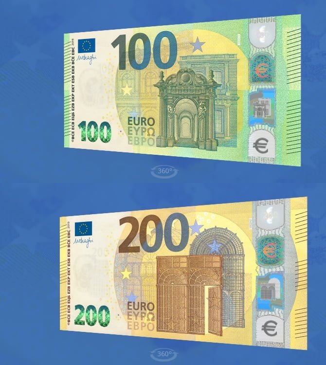 Billets 100 200 Euros Bce 1