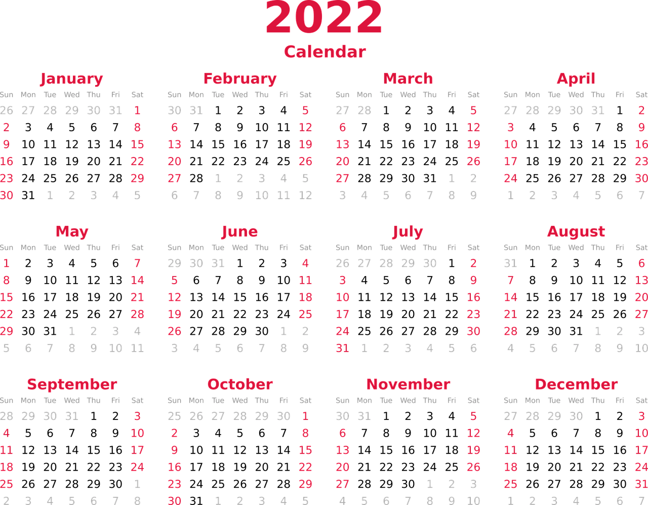 Calendrier 2022 Jours Feries
