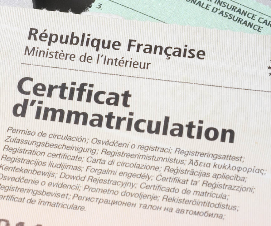 Certificat Immatriculation Carte Grise