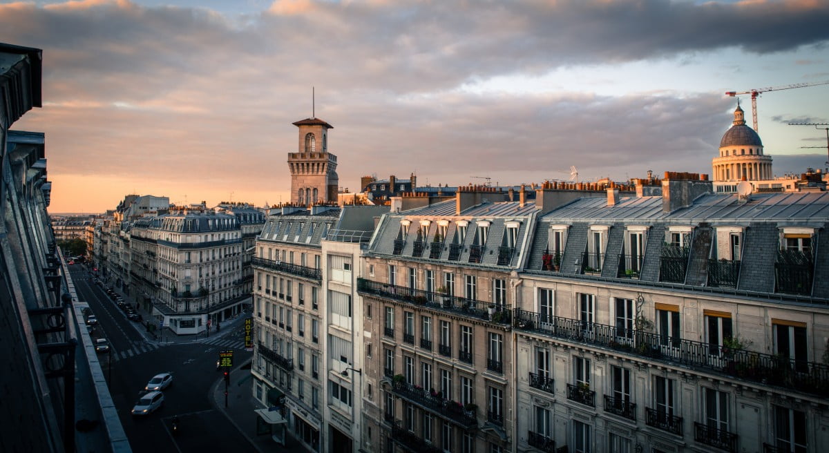 Paris Sky Architecture Roofs Evening 812588