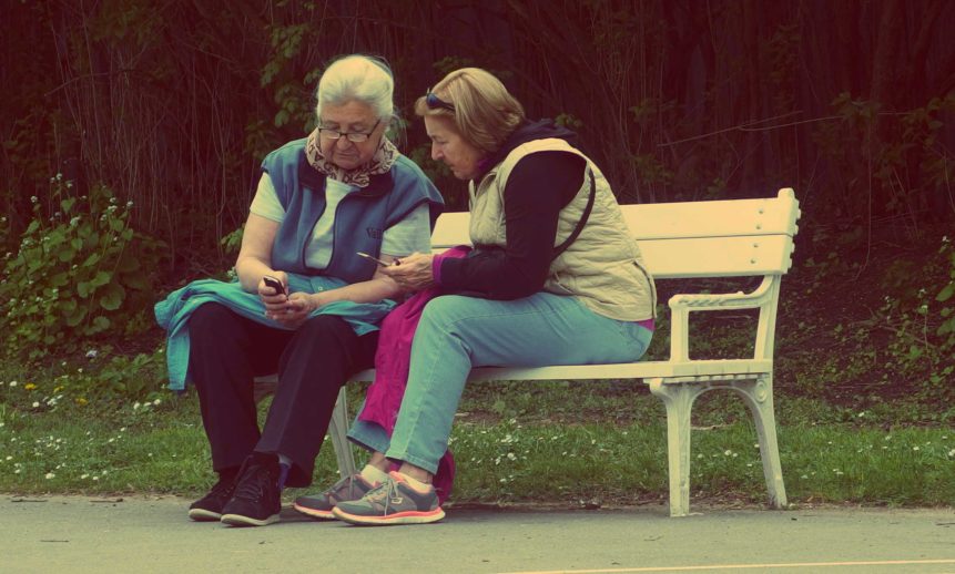 Pensioners With Mobile Phone 861x518