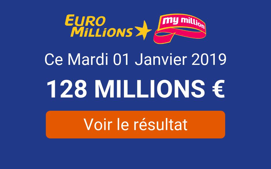 Resultat Euromillions Mardi 1er Janvier 2019