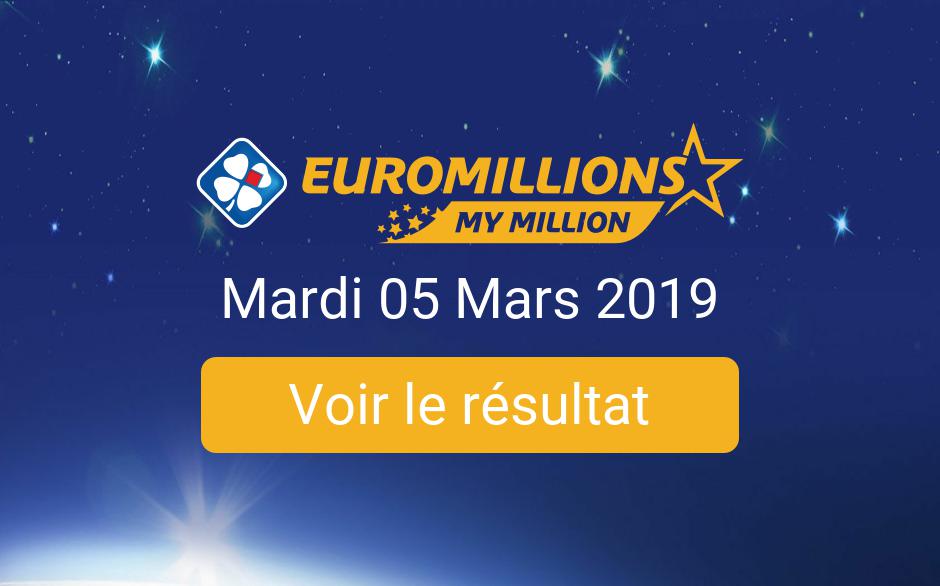Resultat Euromillions Mardi 5 Mars 2019