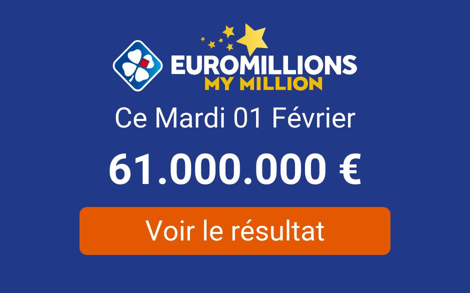 Resultat Tirage Euromillions Mardi 1er Fevrier 2022 Tirage