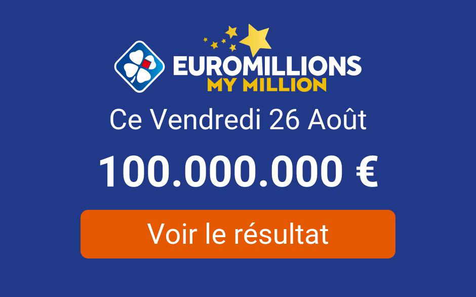 Resultat Tirage Euromillions Vendredi 26 Aout 2022