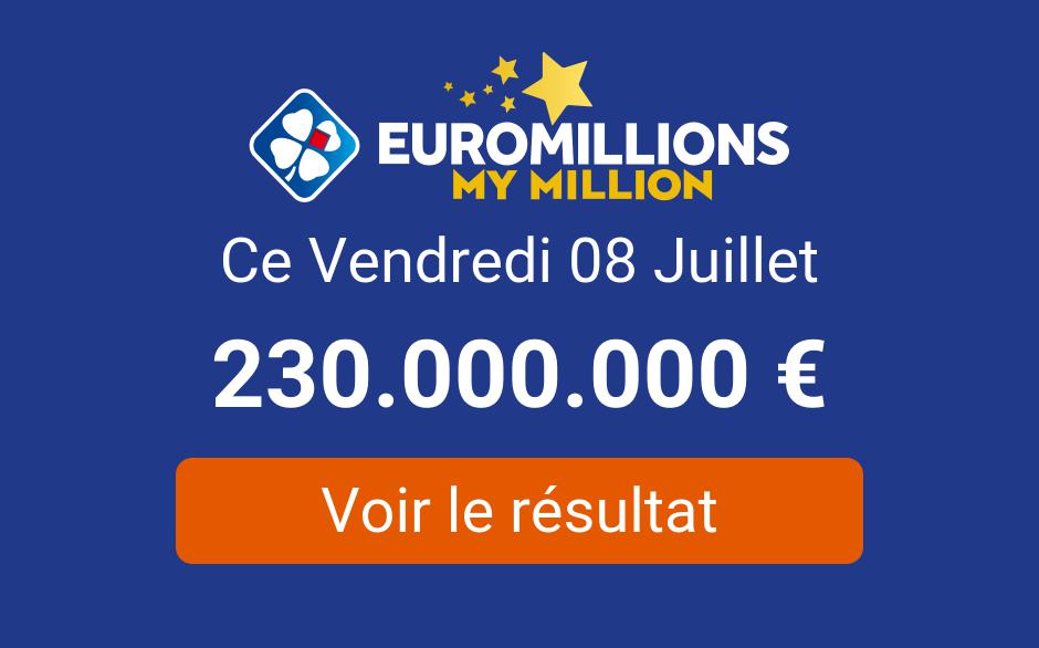 Resultat Tirage Euromillions Vendredi 8 Juillet 2022