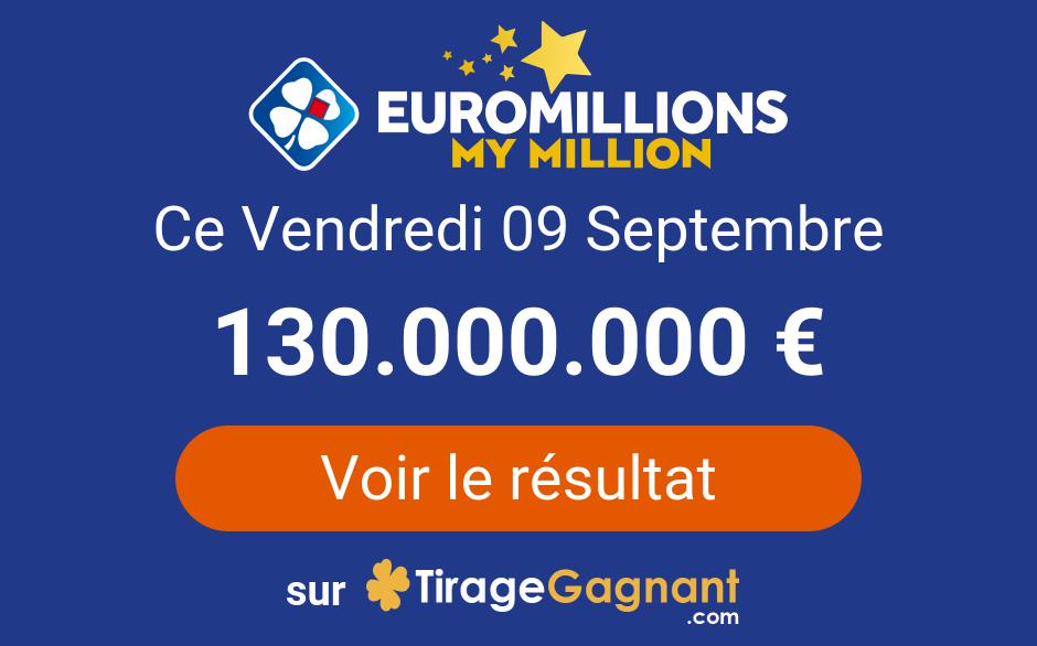 Resultat Tirage Euromillions Vendredi 9 Septembre 2022 Tirage