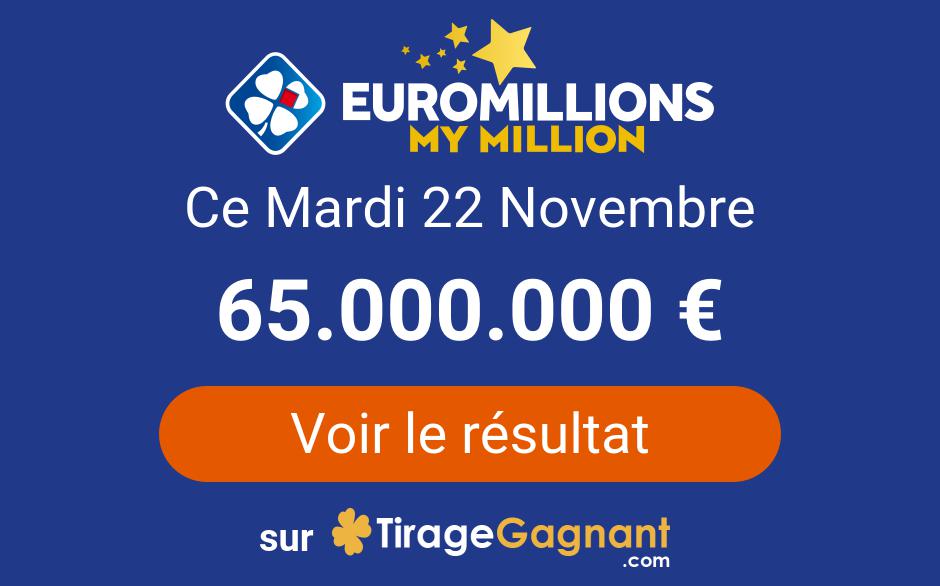 Resultat Euromillions Mardi 22 Novembre 2022