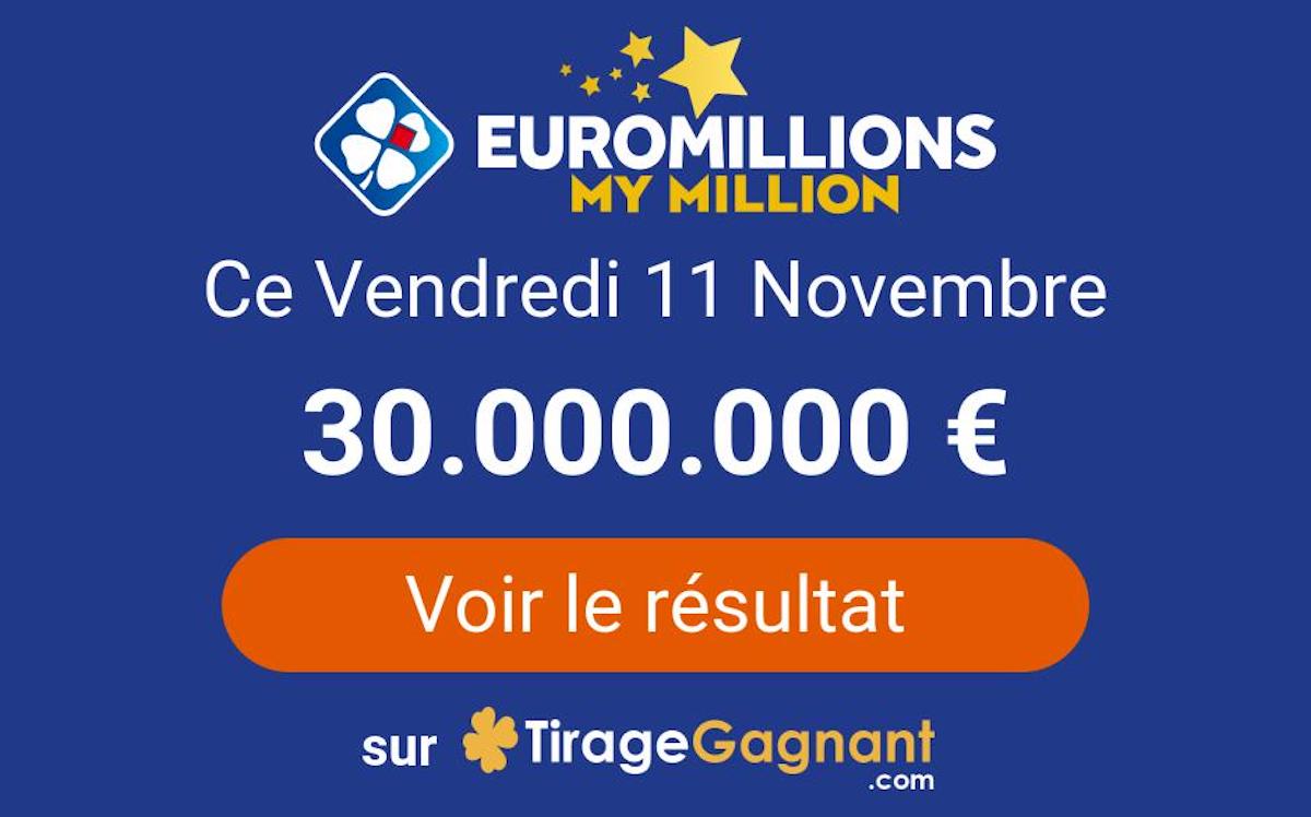 Resultat Tirage Euromillions Vendredi 11 Novembre 2022 Tirage