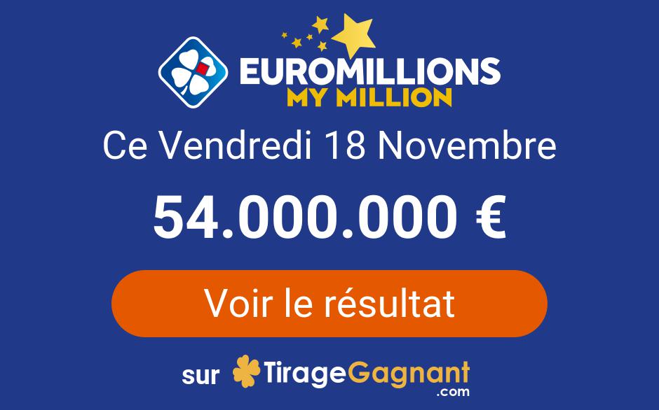 Resultat Tirage Euromillions Vendredi 18 Novembre 2022 Tirage
