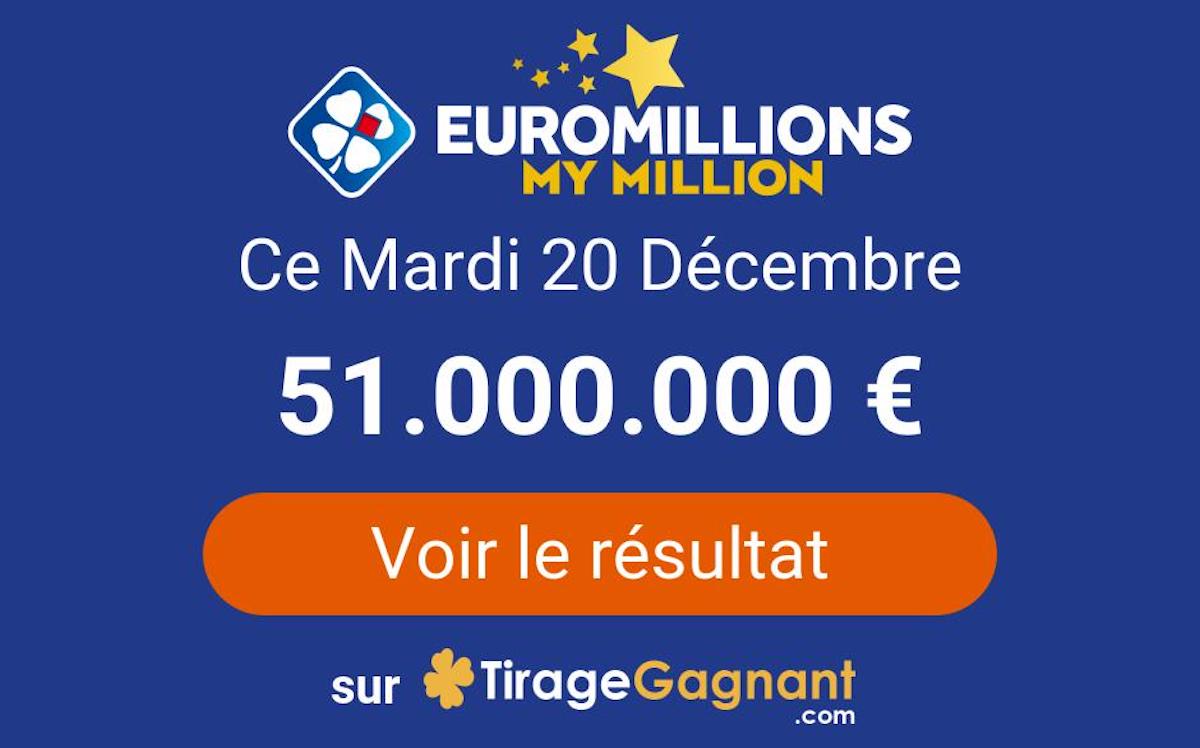 Resultat Tirage Euromillions Mardi 20 Decembre 2022 Tirage