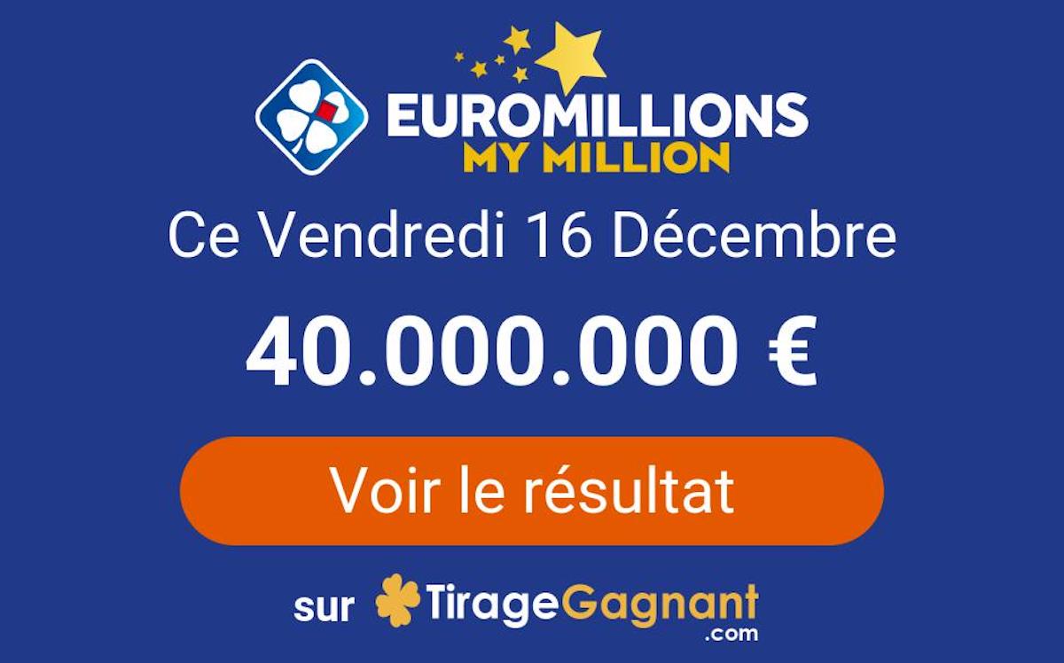 Resultat Tirage Euromillions Vendredi 16 Decembre 2022 Tirage