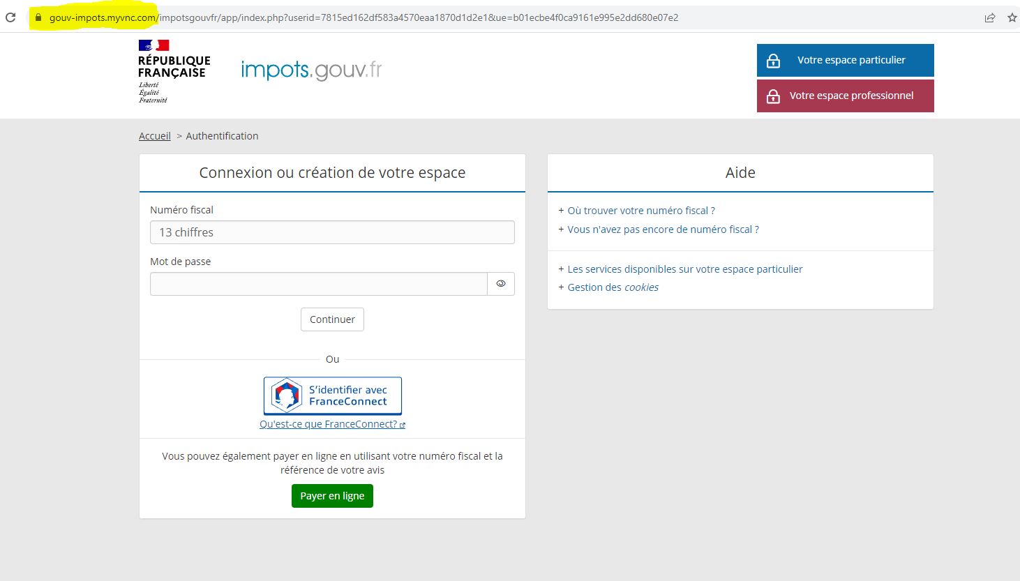 Arnaque Impot Remboursement Phishing Piratage Faux Site Bercy