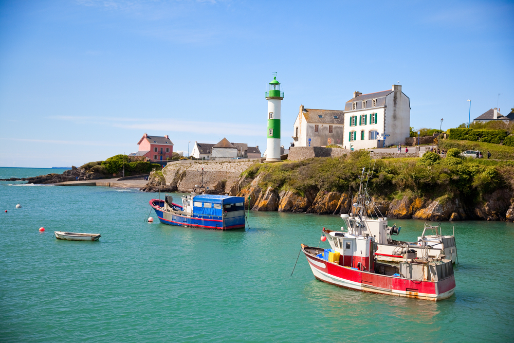 Port,and,small,french,village,of,doëlan,in,brittany.