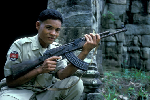 Army,and,security,control,post,during,the,red,khmer,or