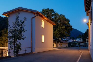 Newly,renovated,house,,with,modern,finishes,,night,scene.,next,to