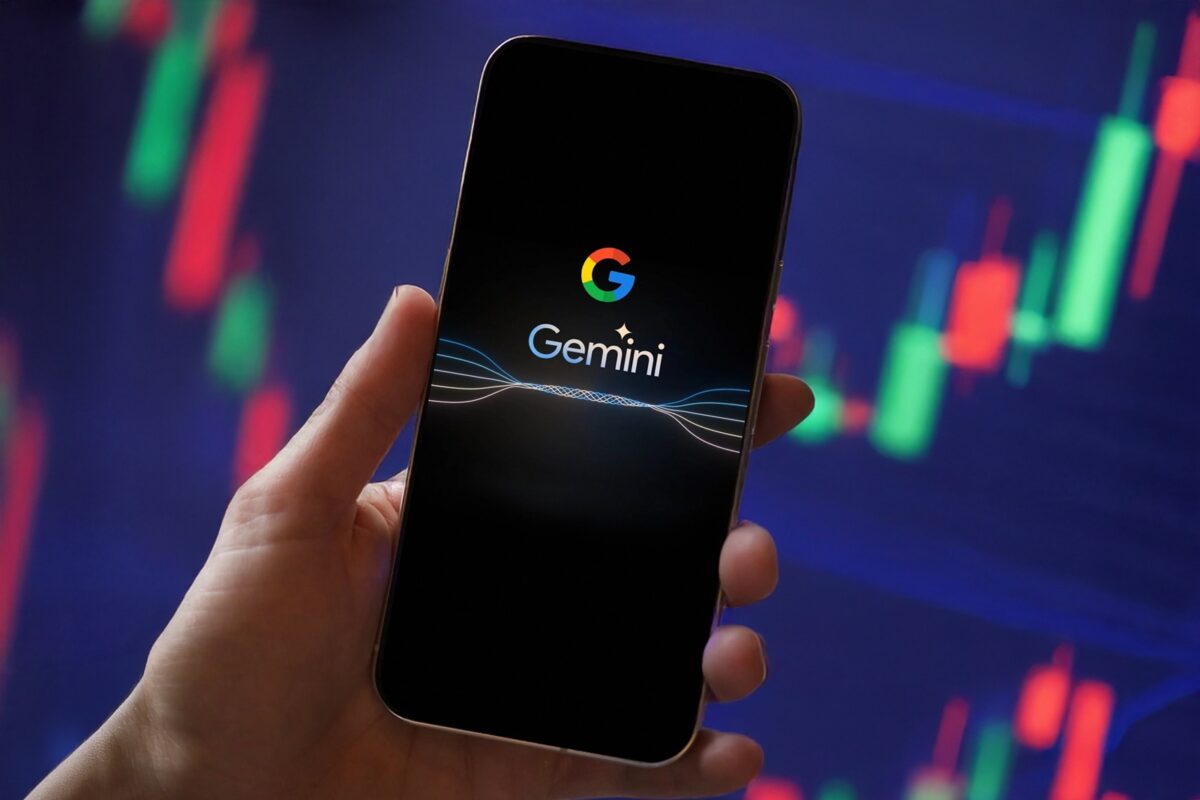 Hand,holding,a,smartphone,with,google,gemini,ai,logo,on