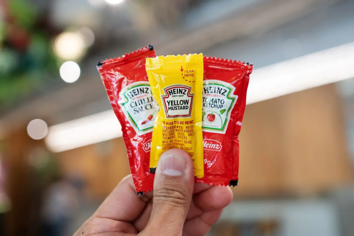 Singapore, ,apr,20,,2022:,hand,holding,sachets,of,heinz