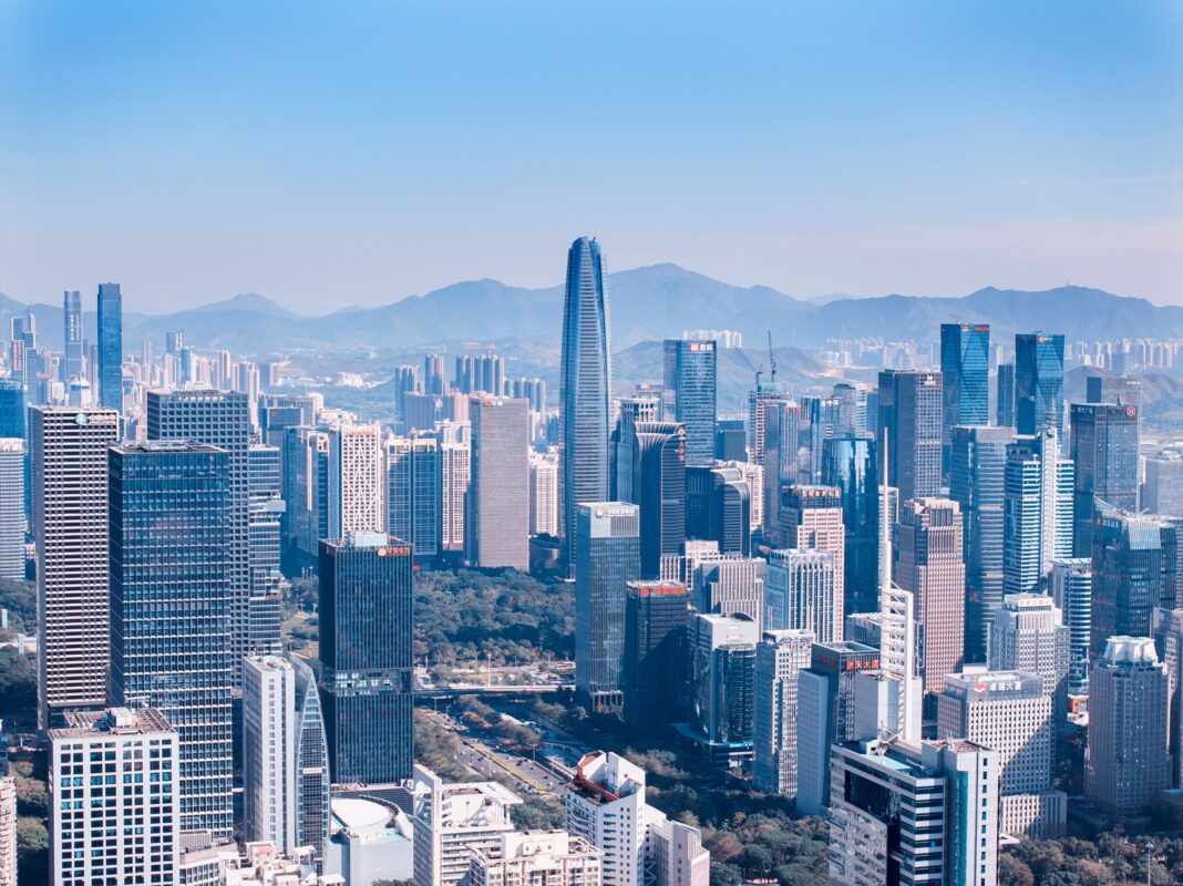 Shenzhen,,china, Jan,12,,2025:,shenzhen,downtown,landscape,drone,aerial,view
