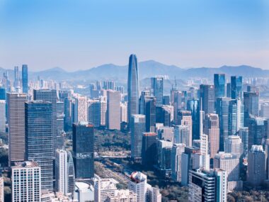 Shenzhen,,china, Jan,12,,2025:,shenzhen,downtown,landscape,drone,aerial,view