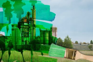 Factory,polluting,industry,with,smoke,and,sky