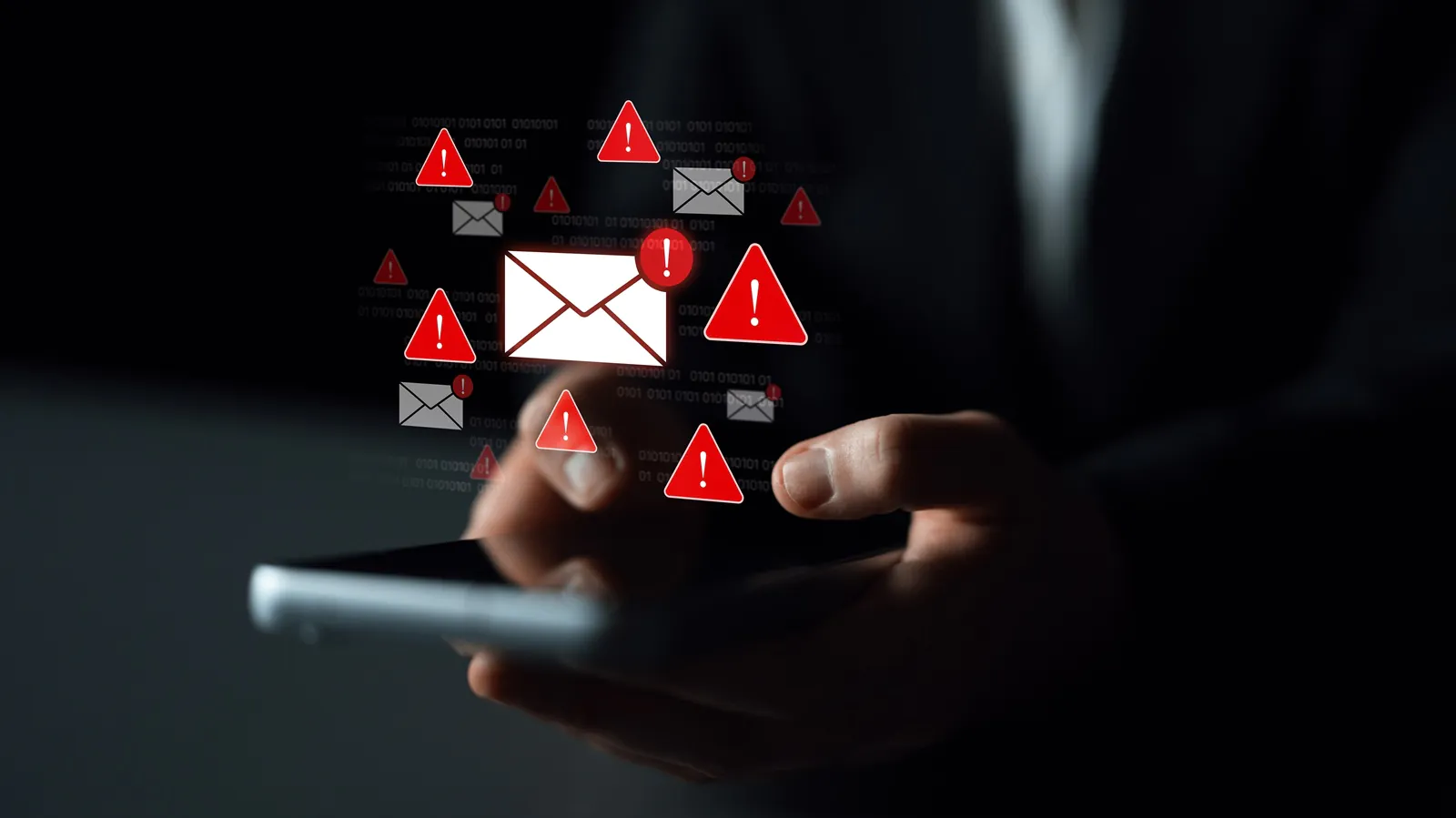 Concept,of,a,cybersecurity,warning,for,unsafe,email,communication.,this