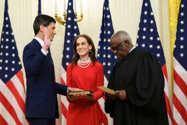 Federal,reserve,chair,kevin,warsh,is,sworn,in,by,justice