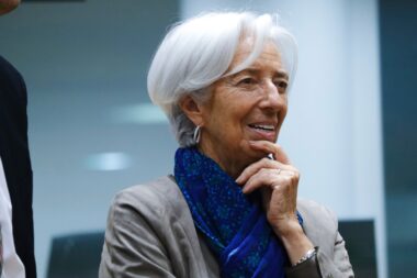 Christine,lagarde,president,of,the,european,central,bank,arrives,to,attend