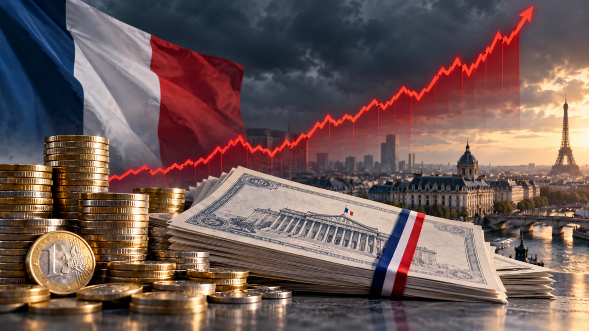 Le taux d’emprunt à dix ans de la France a atteint 4,92 %, un sommet depuis 2002. La hausse de la dette et du spread avec l’Allemagne inquiète les marchés. ChatGPT